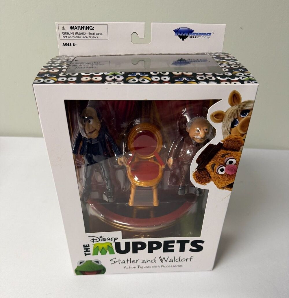 The Muppets STATLER and WALDORF Action Figures w/Balcony Diamond Select Disney